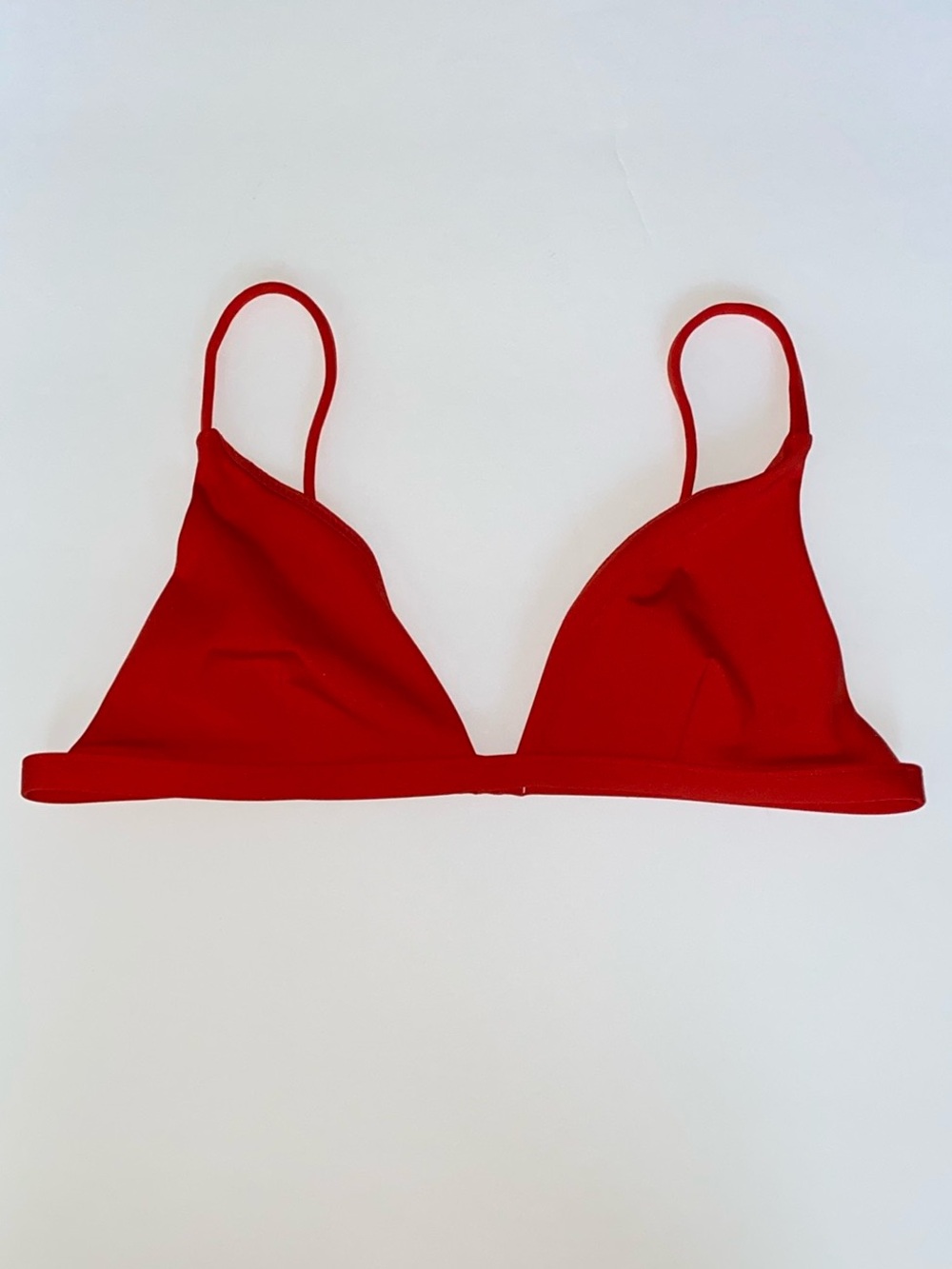 khy by Kylie Jenner Classic Triangle Bikini Top in Cherry Red